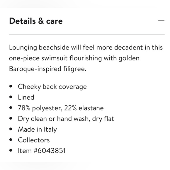 Barocco Print One-Piece Swimsuit - Picture 5 of 5